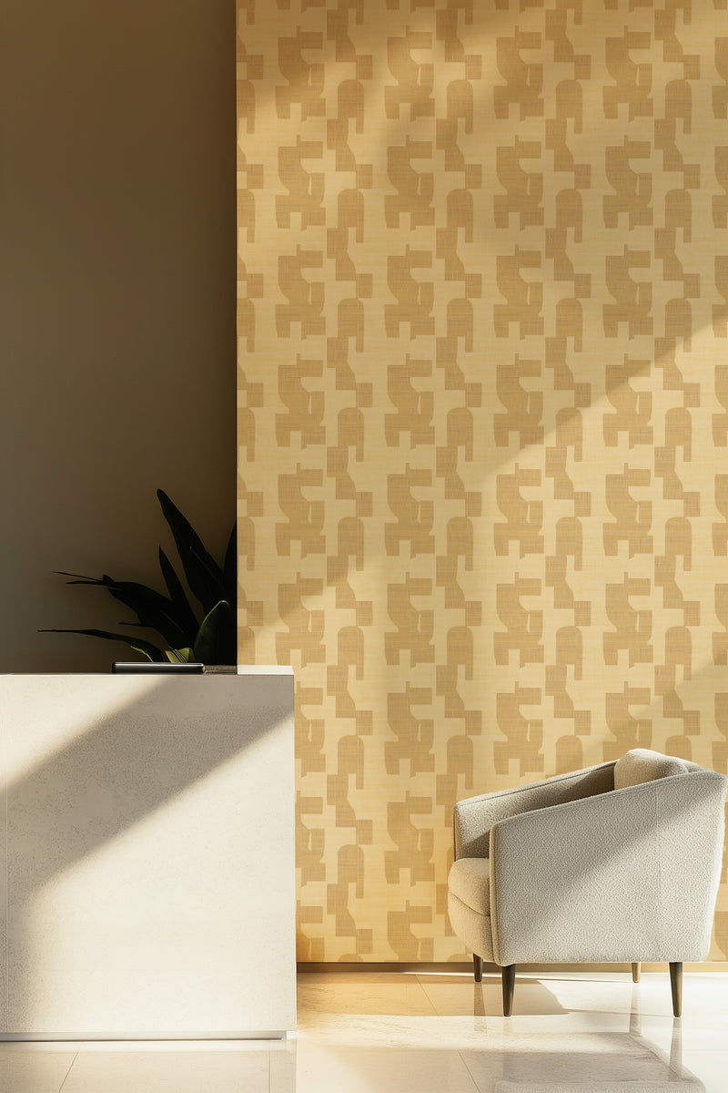 Hotham in Mustard Commercial Vinyl Wallcovering