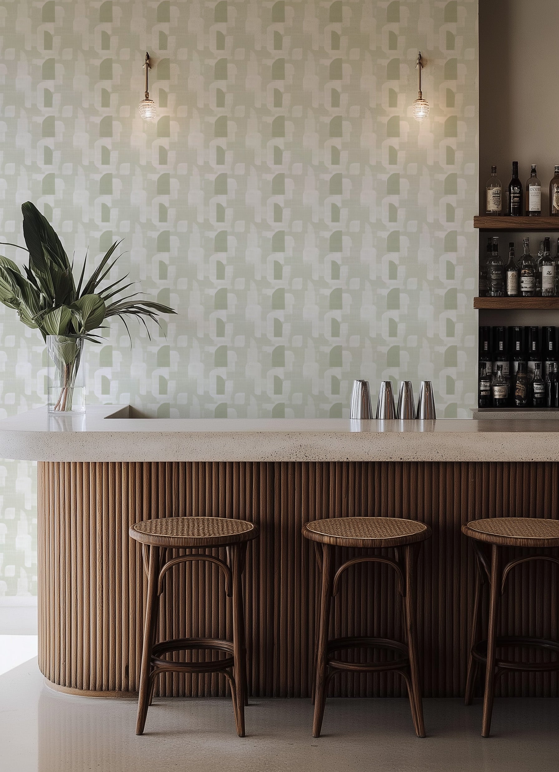 Bicester in Sage Green Commercial Vinyl Wallcovering