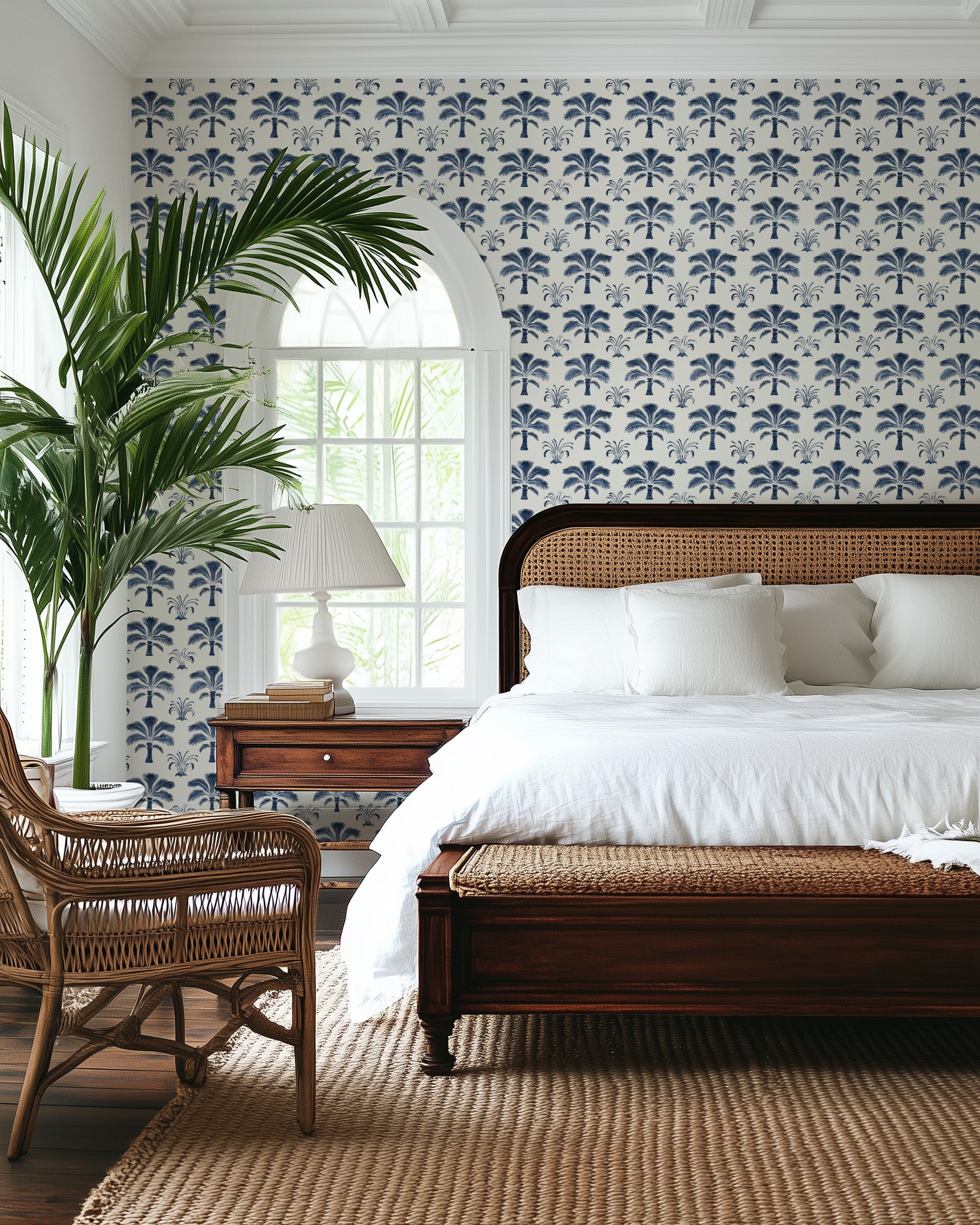 Indigo Colonial Plantation Wallpaper