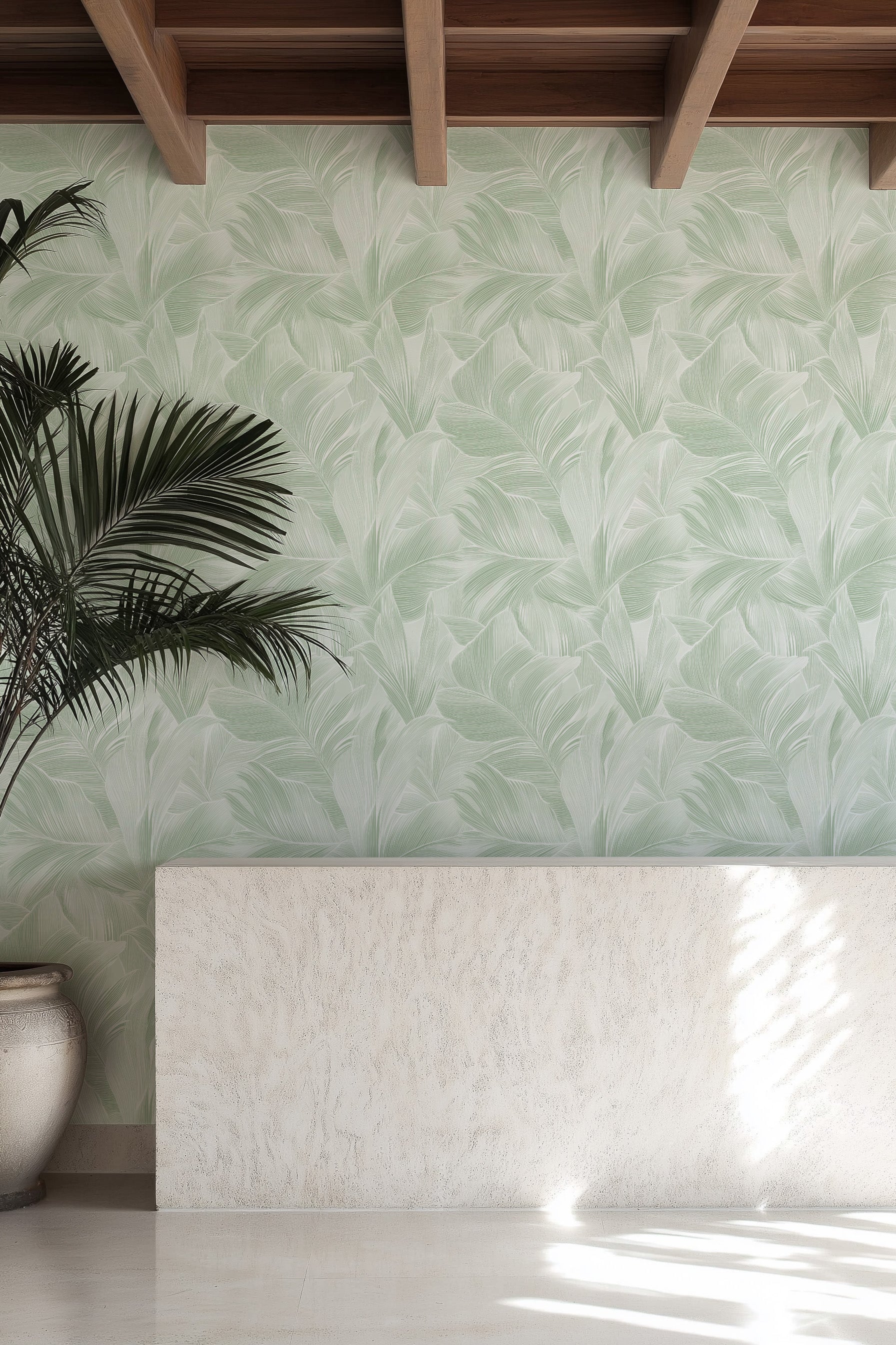 Marbella in Sage Green Commercial Vinyl Wallcovering