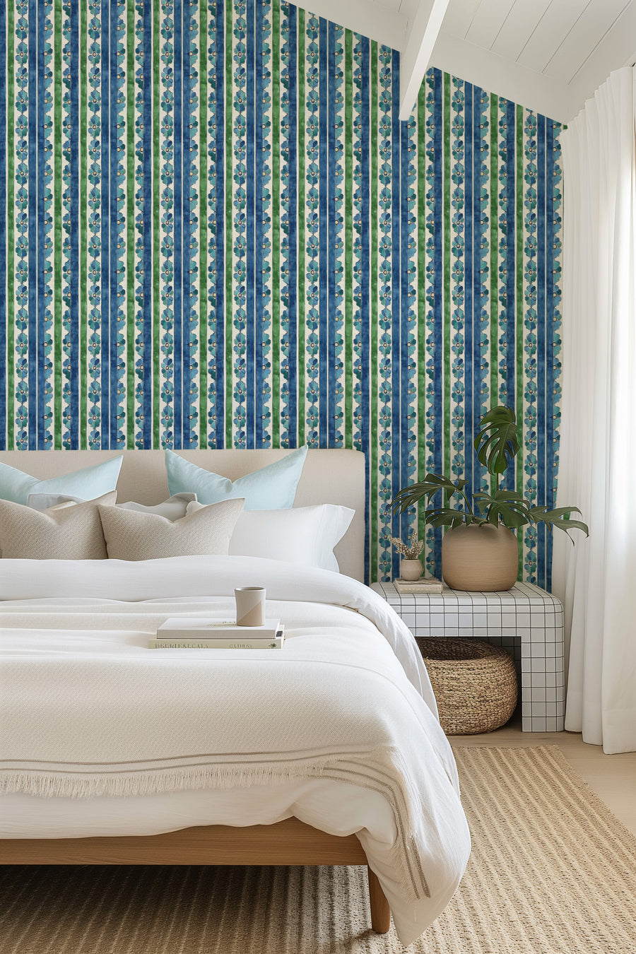 Capri Blue Wallpaper from Olive et Oriel where you can shop wallpaper and artworks online