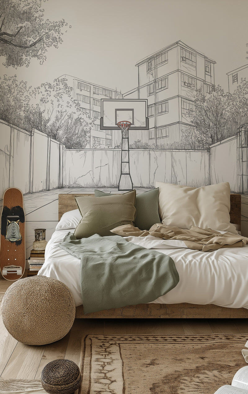 City Hoops Wallpaper Mural