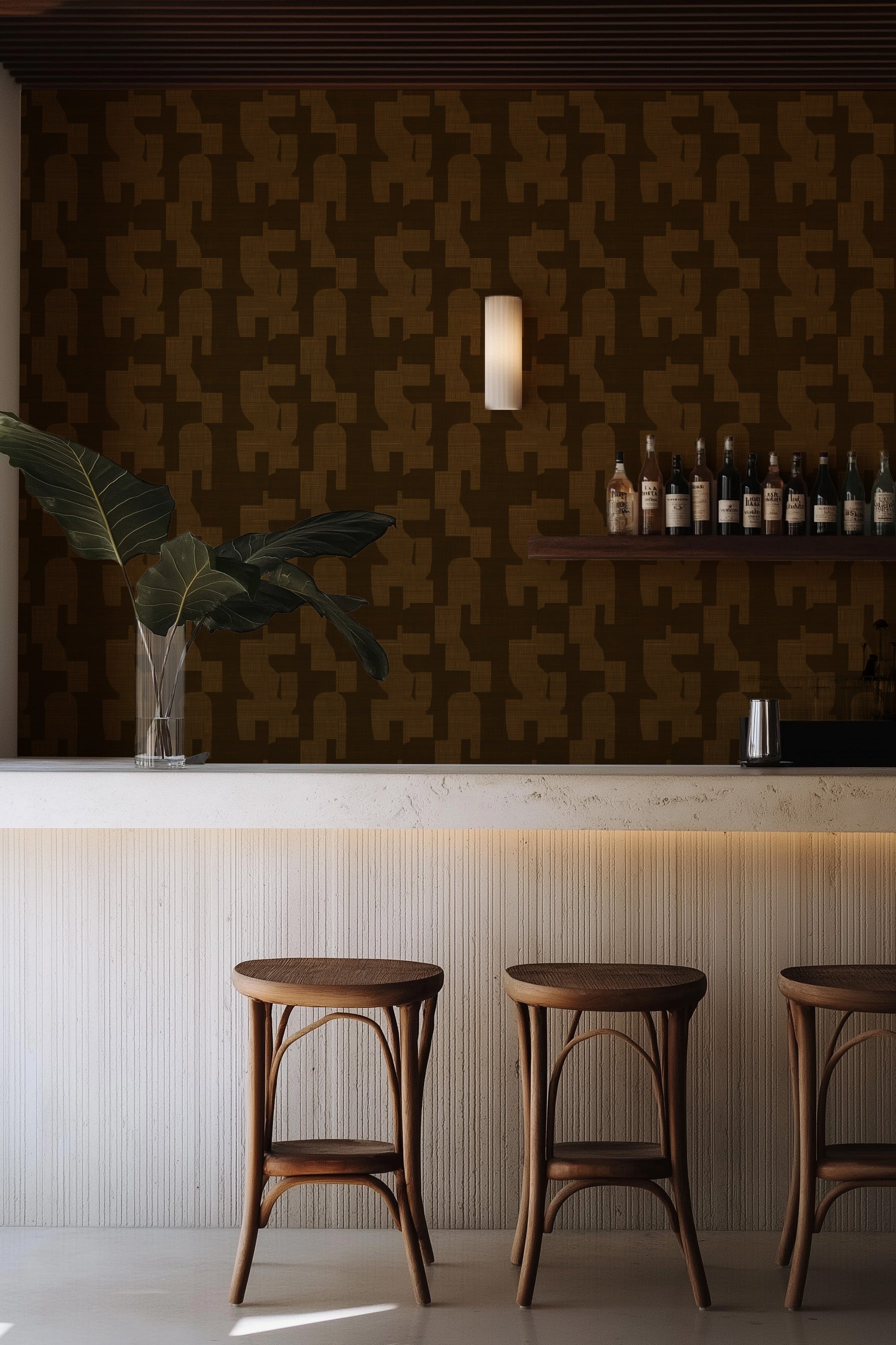 Hotham in Chocolate Brown Commercial Vinyl Wallcovering