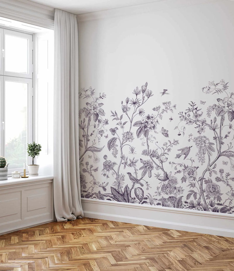 Bloom in Plum Wallpaper from Olive et Oriel where you can shop wallpaper and artworks online