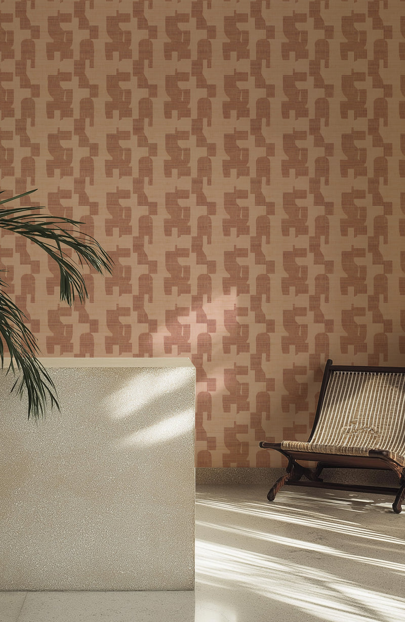 Hotham in Terracotta Commercial Vinyl Wallcovering