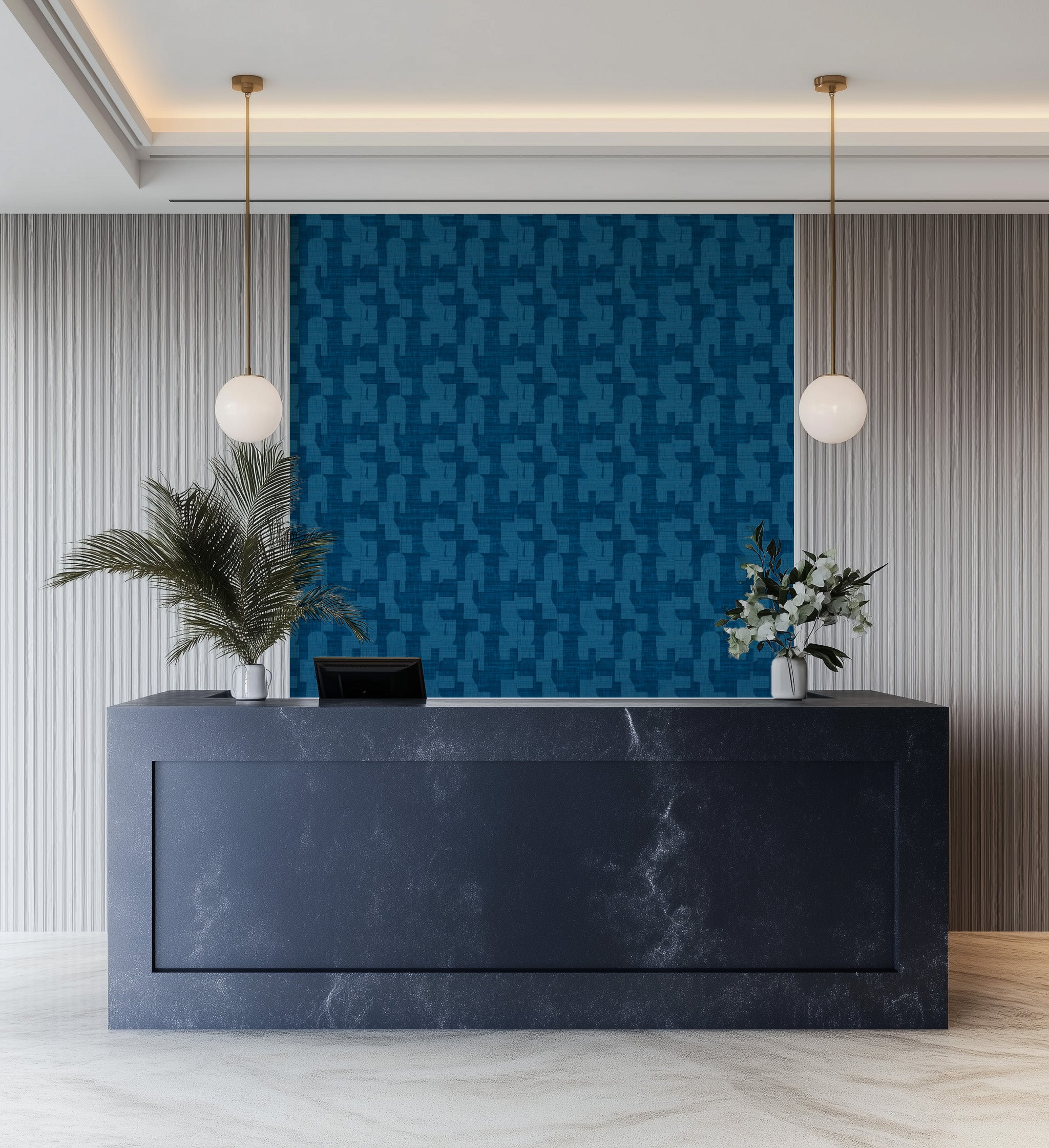 Hotham in Aegean Commercial Vinyl Wallcovering