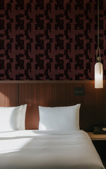 Hotham in Maroon Commercial Vinyl Wallcovering