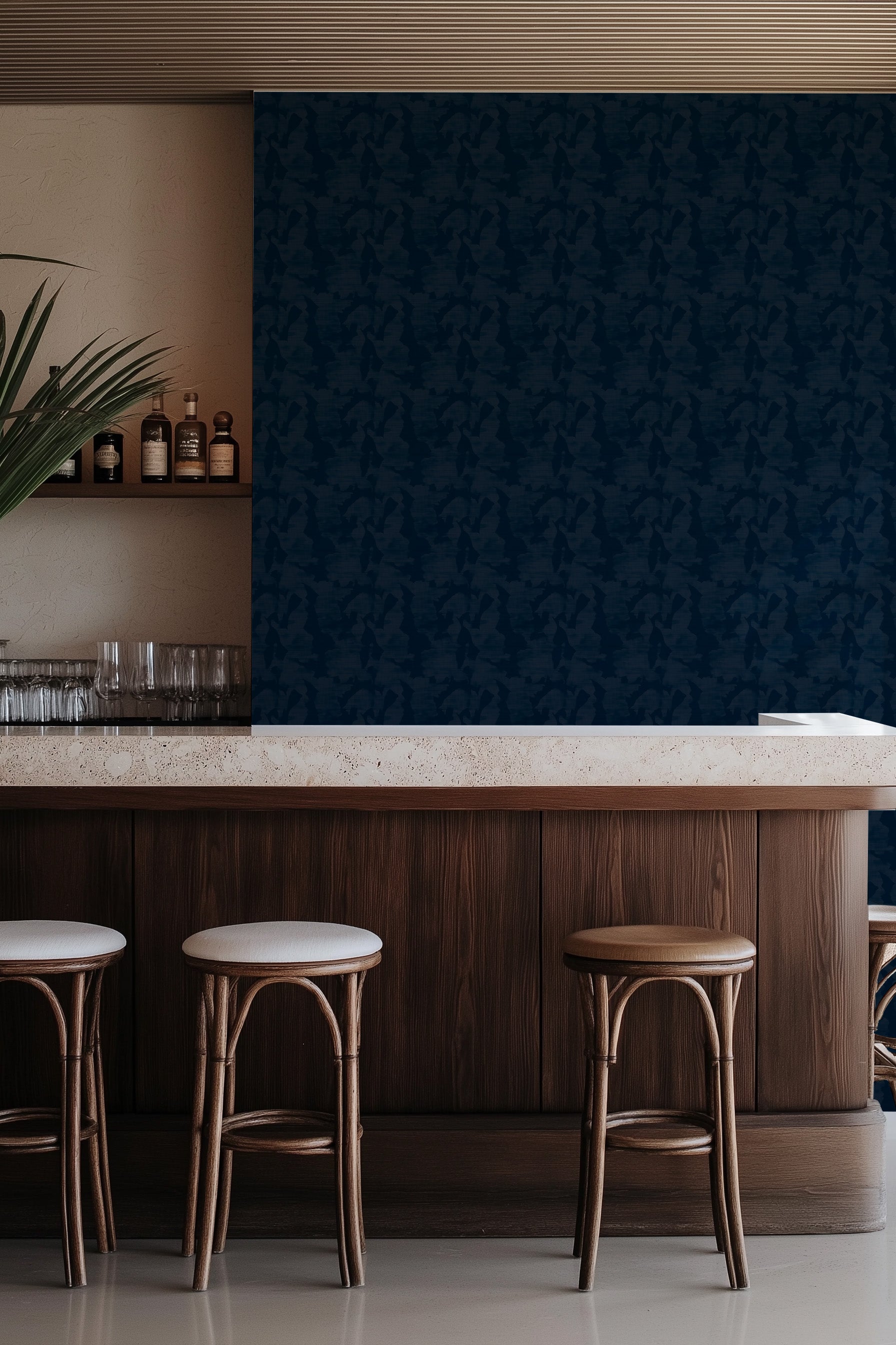 Northcote in Navy Commercial Vinyl Wallcovering