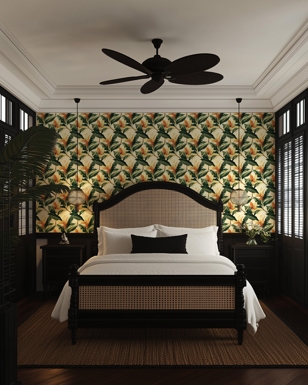 Amber Garden Colonial Wallpaper from Olive et Oriel where you can shop wallpaper and artworks online
