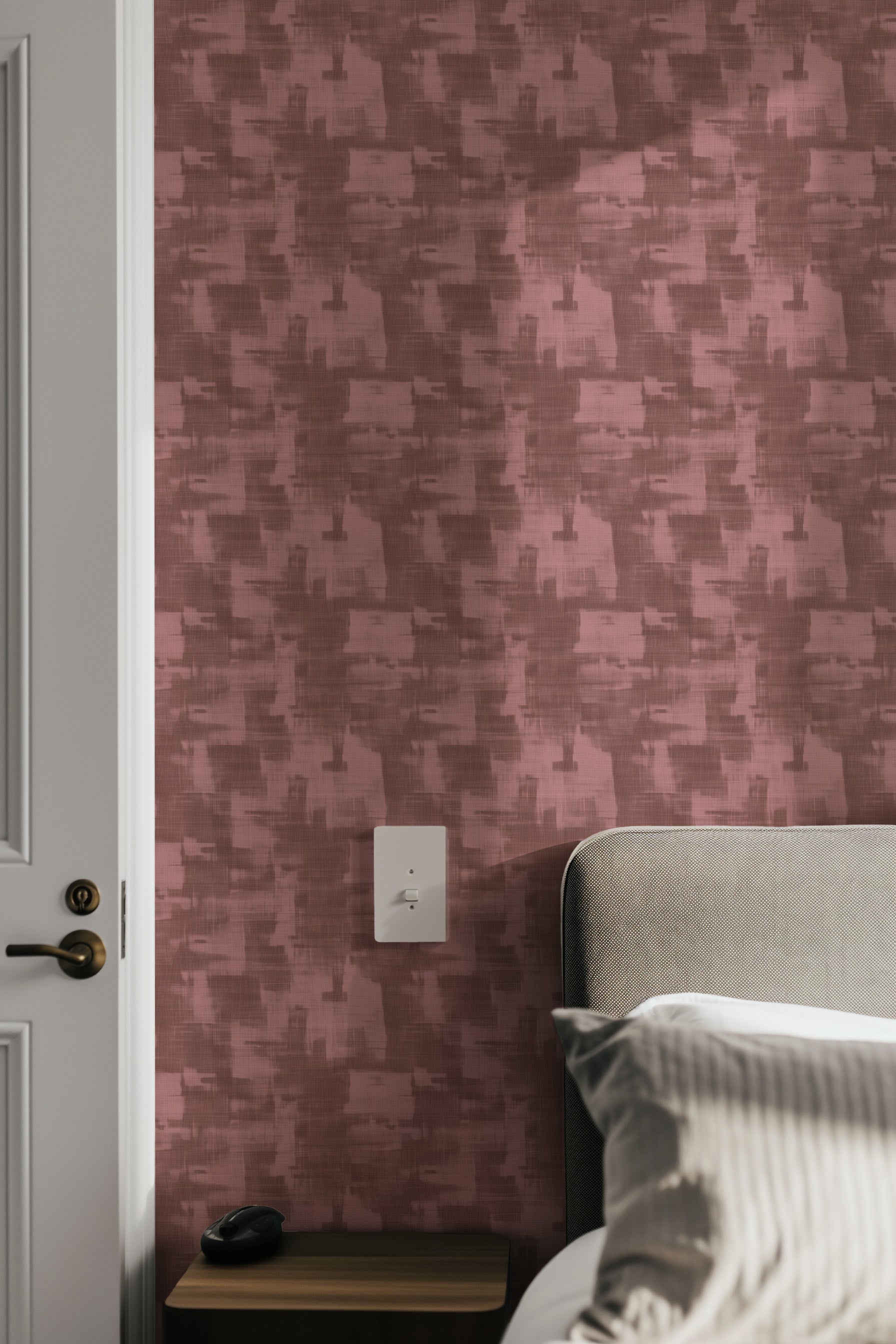 Louis in Red Sienna Commercial Vinyl Wallcovering