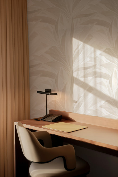 Palmier in Beige Commercial Vinyl Wallcovering