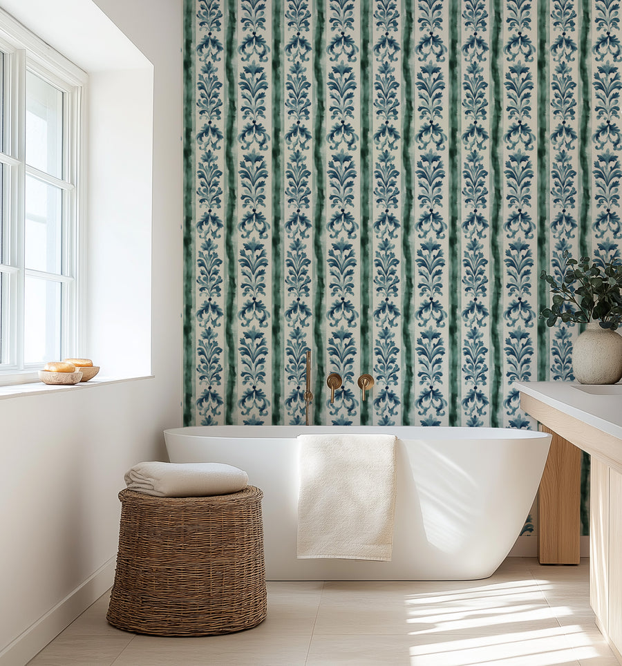 Venice Stripe Wallpaper from Olive et Oriel where you can shop wallpaper and artworks online