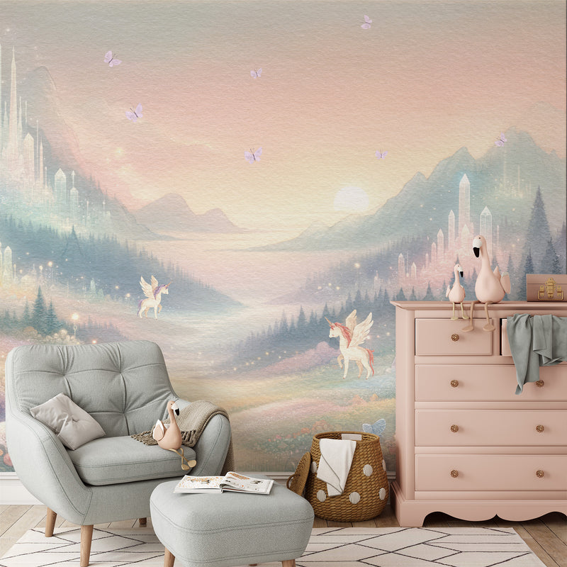 Whimsical Unicorn Fantasy Wallpaper Mural