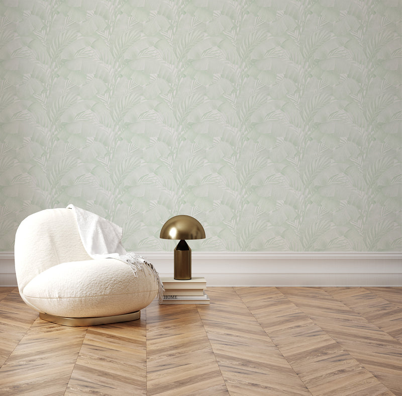 Palmy Canopy in Sage Green Wallpaper