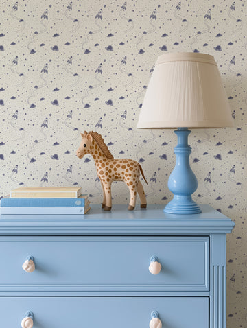 Rocket & Stars Wallpaper from Olive et Oriel where you can shop wallpaper and artworks online