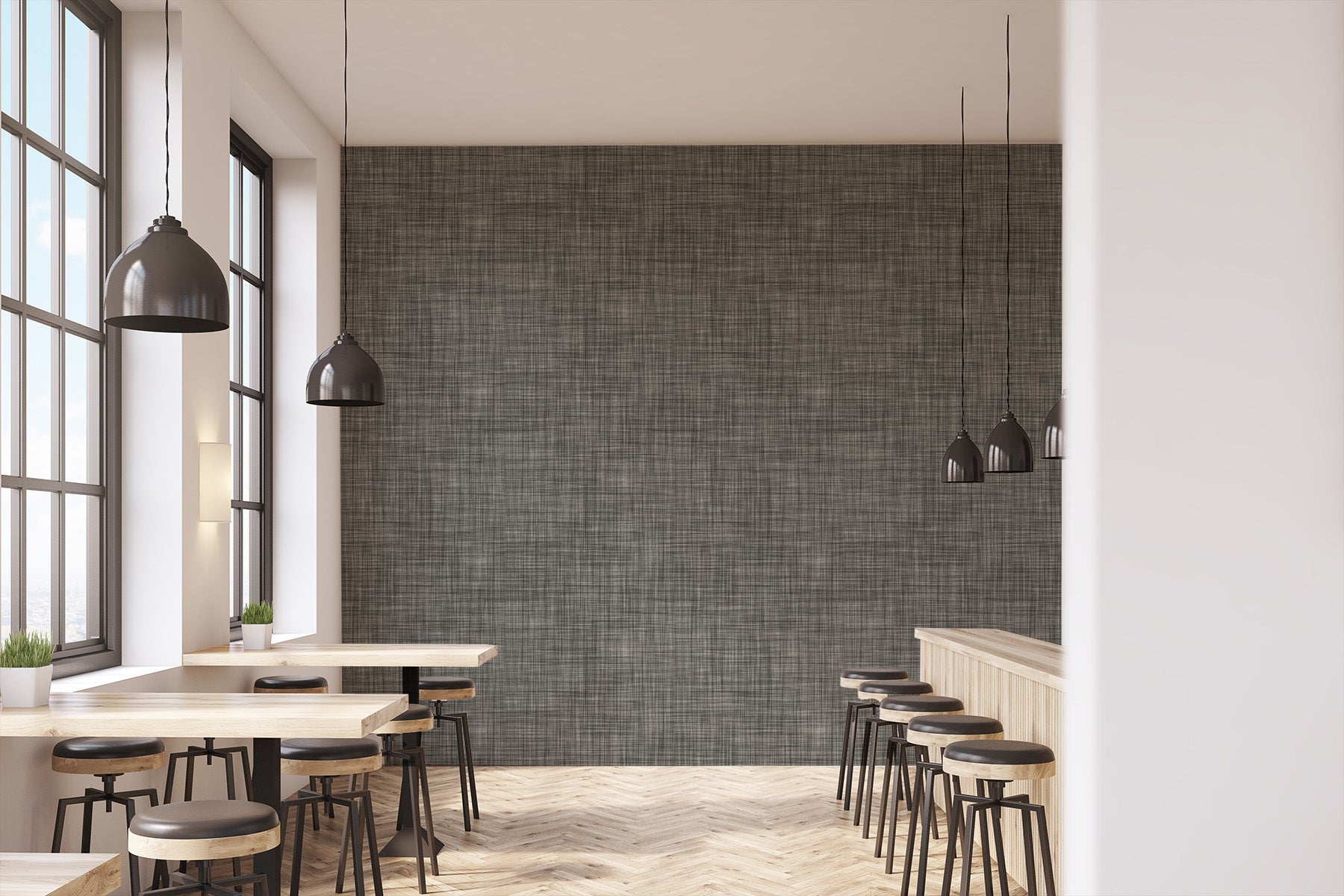 Aspen in Charcoal Commercial Vinyl Wallcovering