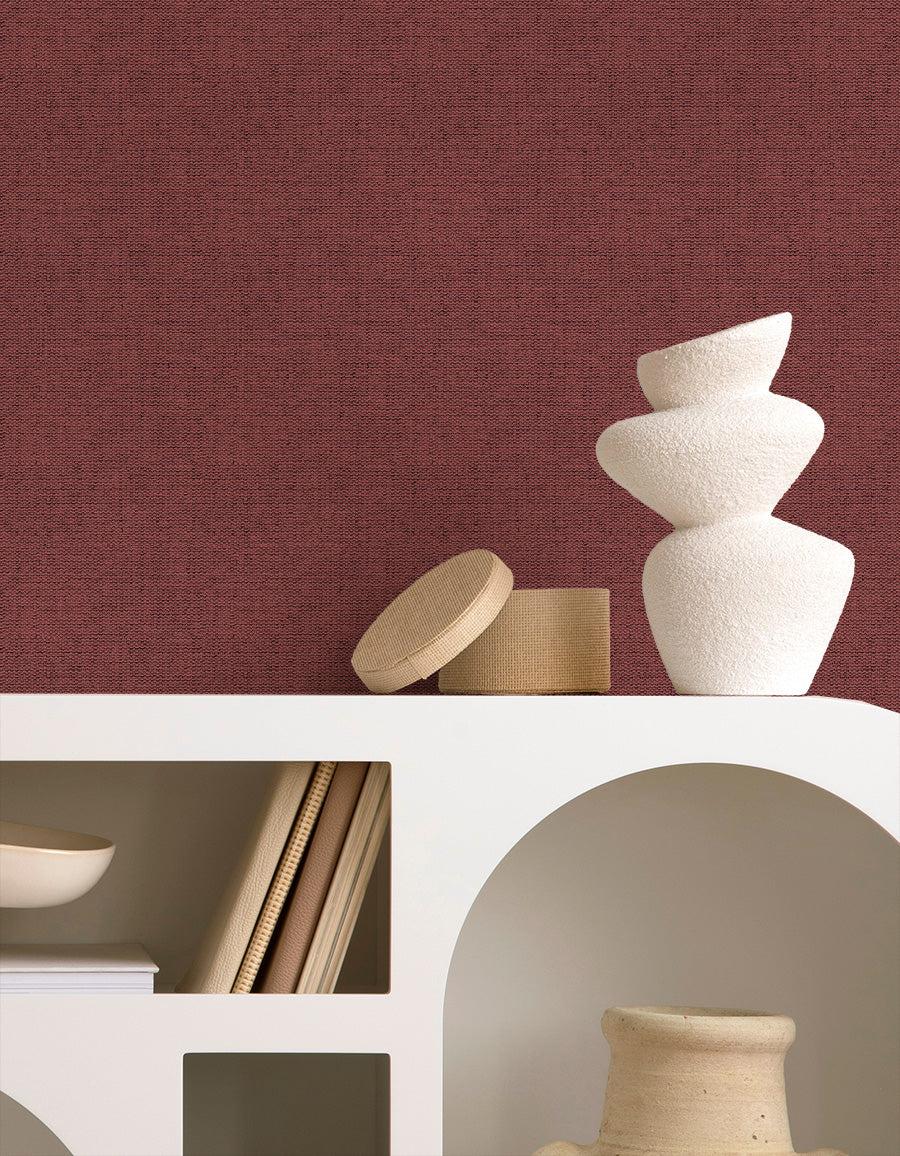 Ashsa in Red Sienna Commercial Vinyl Wallcovering