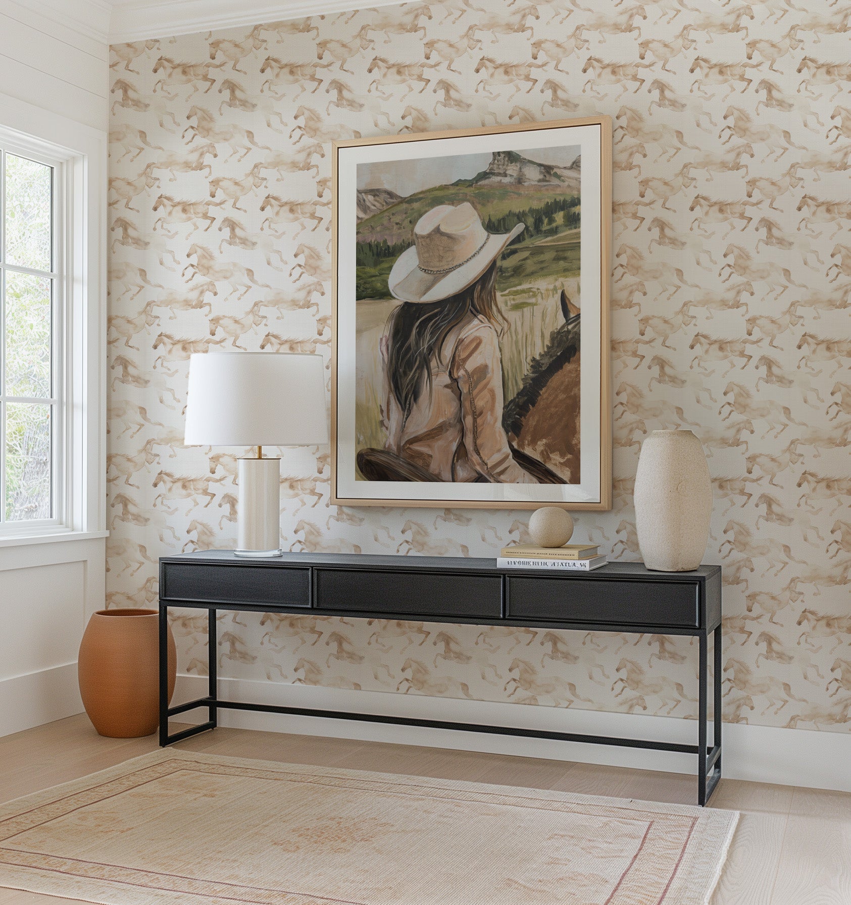 Wild Horses Wallpaper from Olive et Oriel where you can shop wallpaper and artworks online