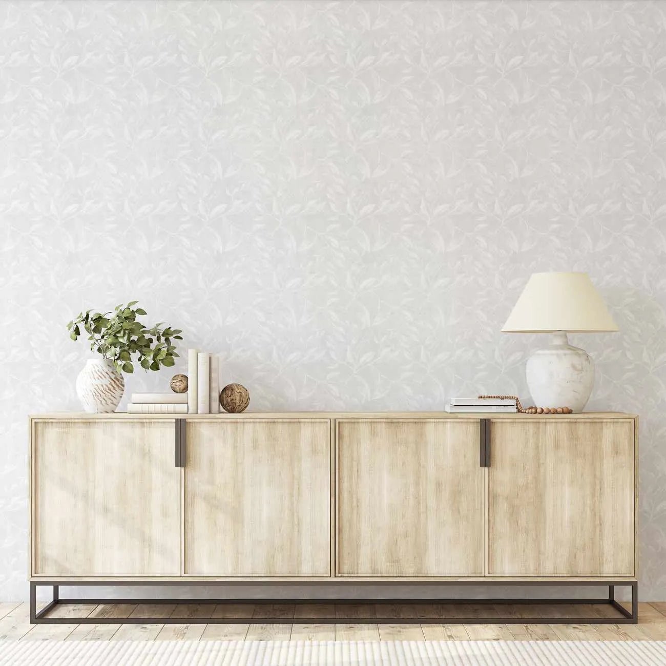Autumn Leaves Wallpaper in Sky Blue from Olive et Oriel where you can shop wallpaper and artworks online