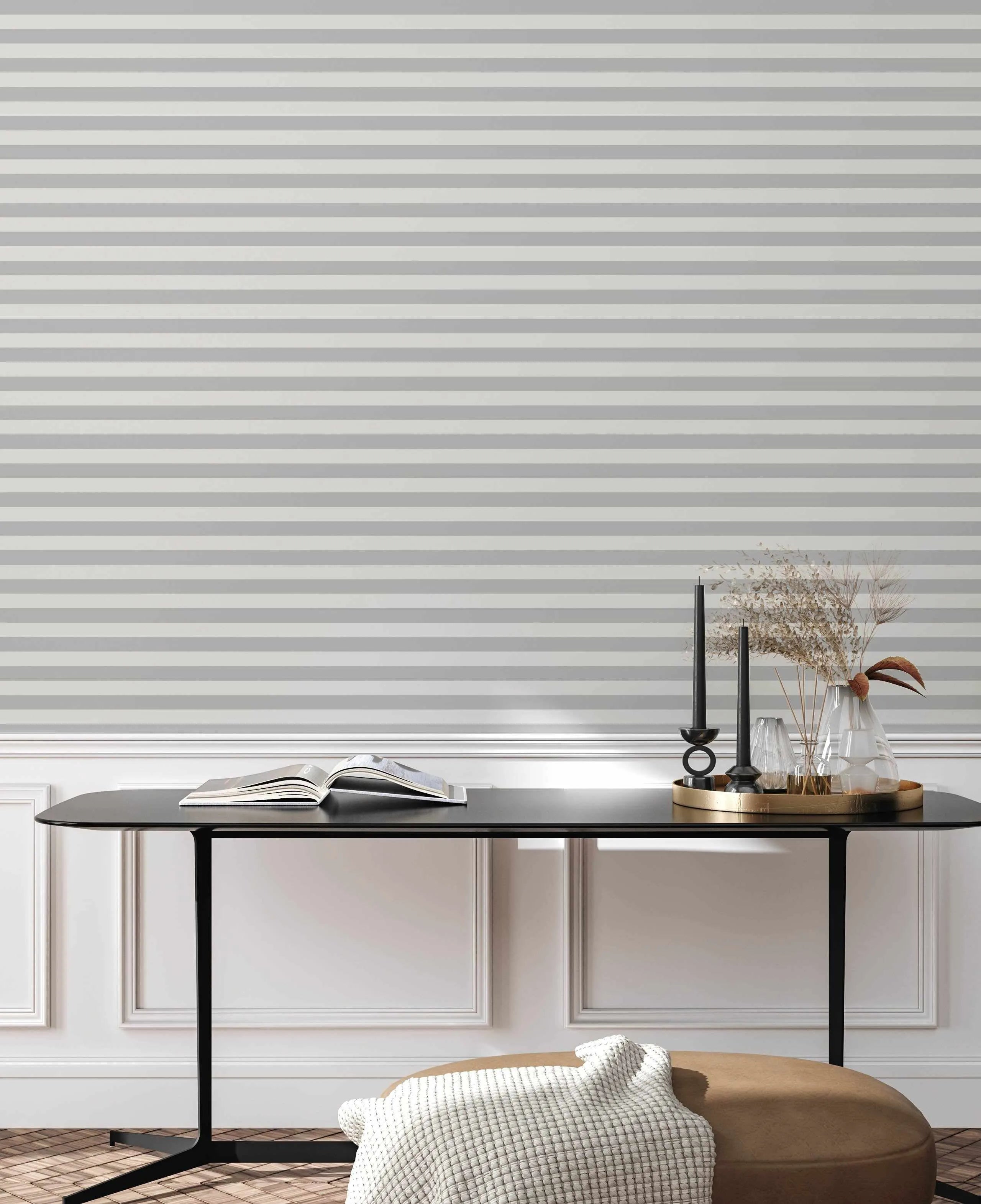Horizontal Stripe in Mist Wallpaper from Olive et Oriel where you can shop wallpaper and artworks online