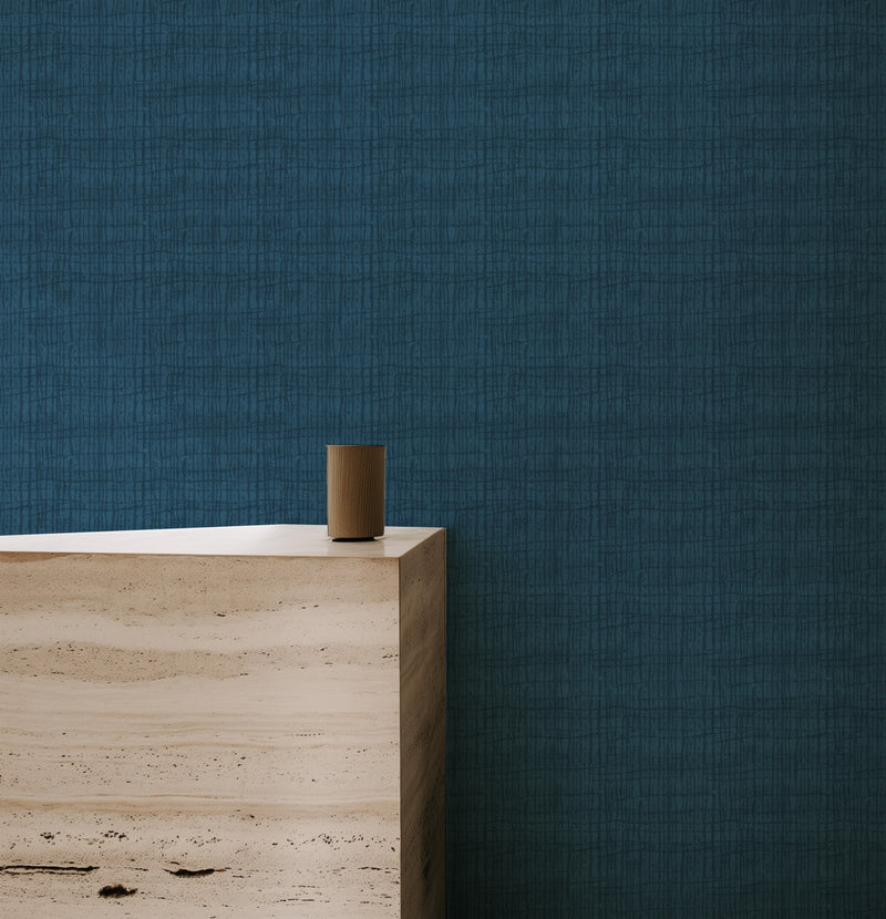 Java in Navy Commercial Vinyl Wallcovering