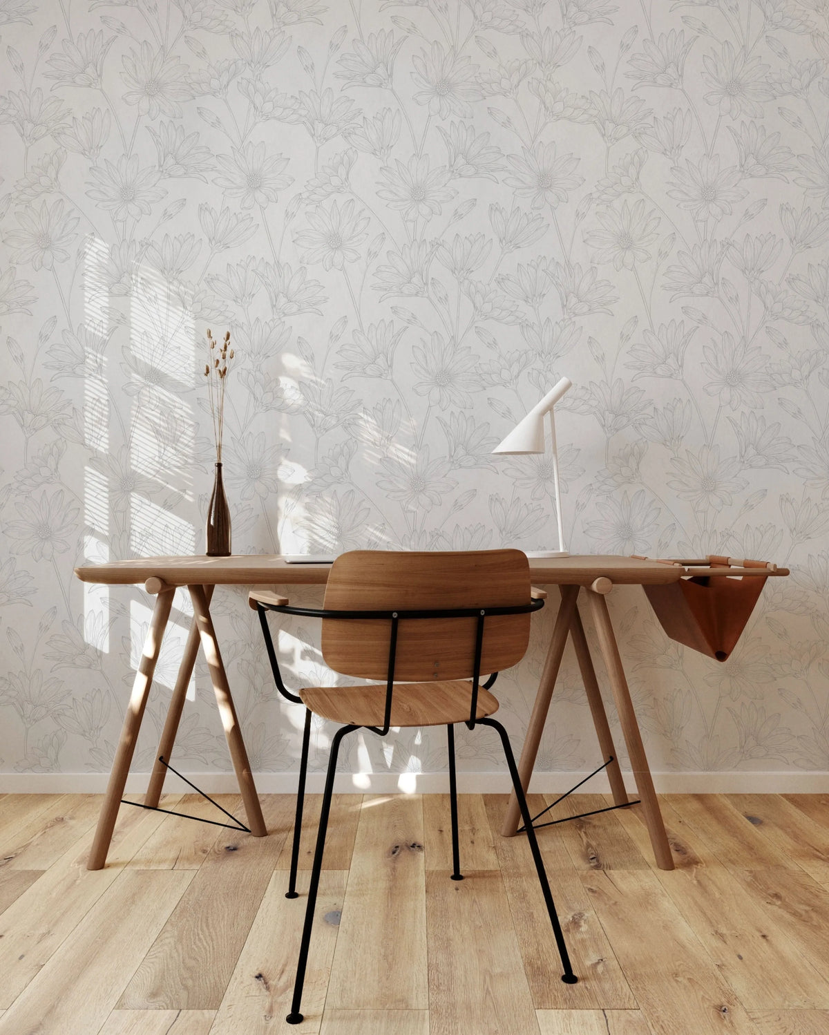Field Flower Grey Wallpaper from Olive et Oriel where you can shop wallpaper and artworks online