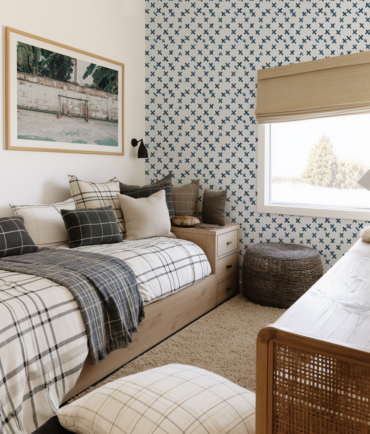 Cross Dash Wallpaper from Olive et Oriel where you can shop wallpaper and artworks online