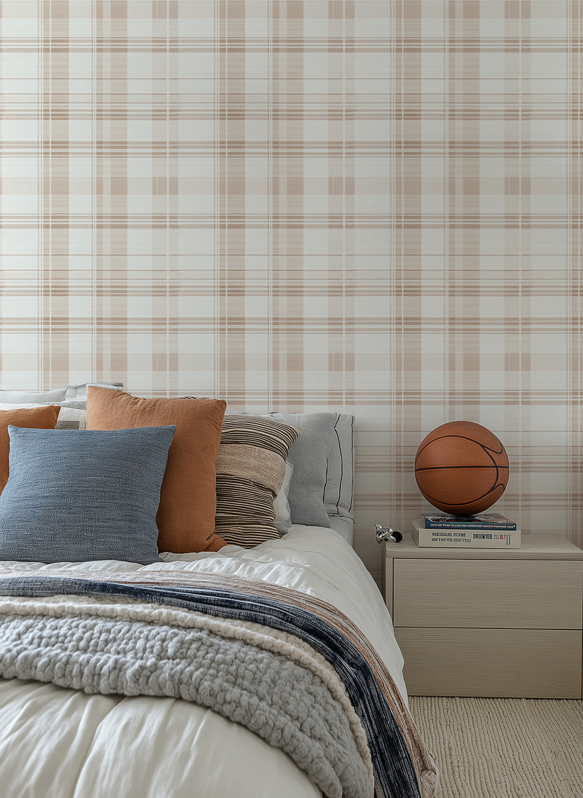 Camper Plaid Wallpaper from Olive et Oriel where you can shop wallpaper and artworks online