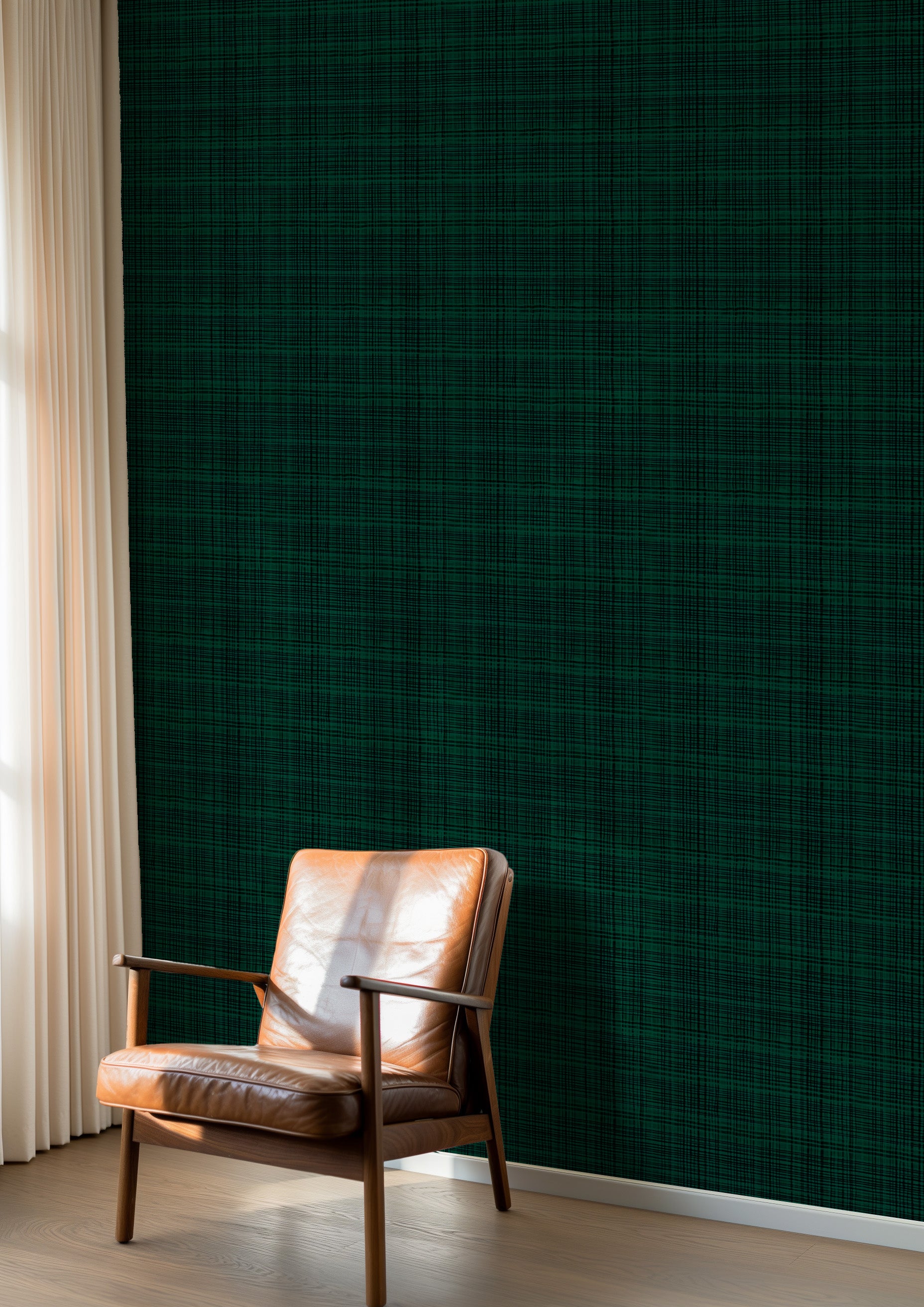 Vaucluse in Dark Green Commercial Vinyl Wallcovering