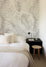 Palm Sanctuary in Grey Wallpaper
