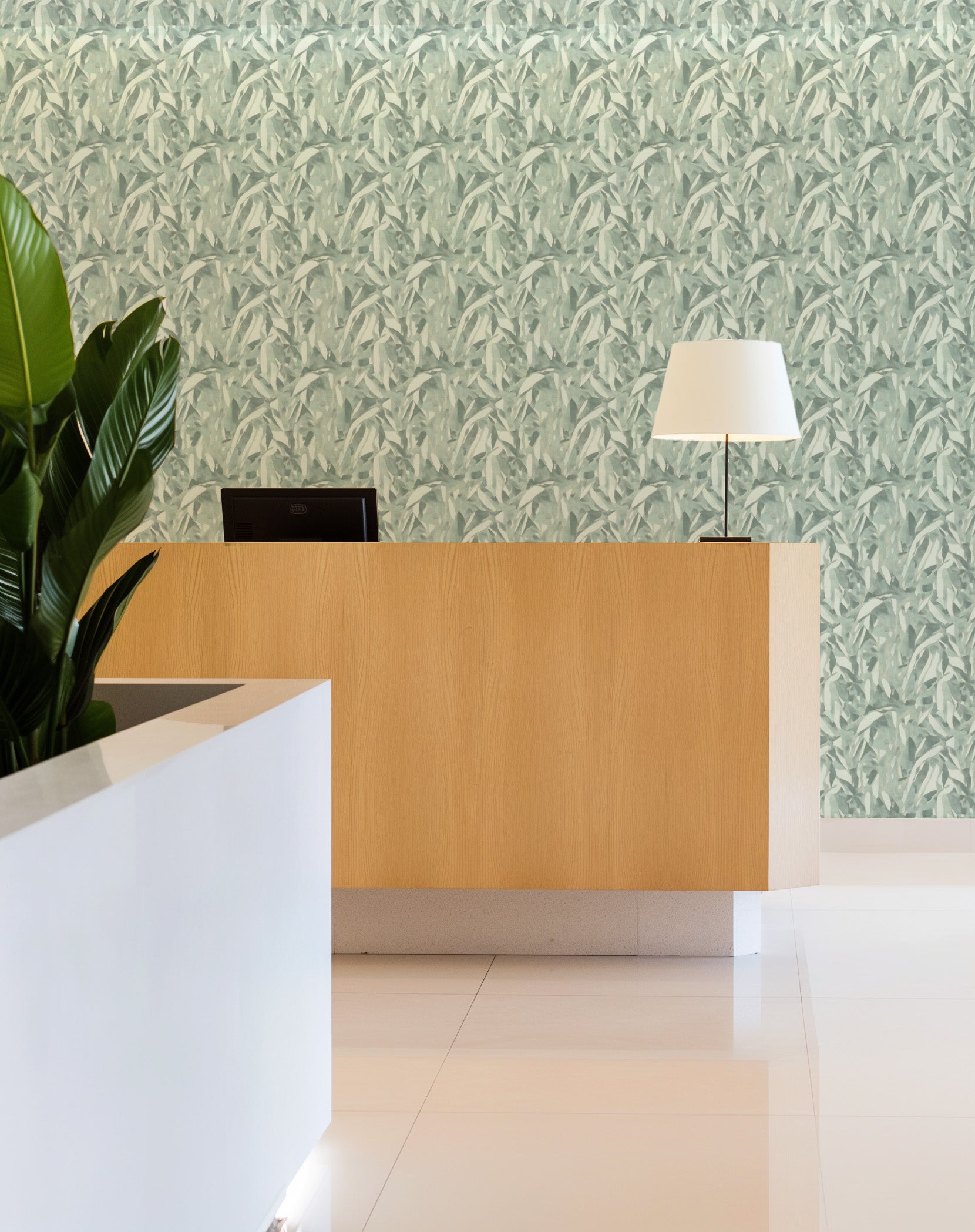 Canopy in Sage Green Commercial Vinyl Wallcovering