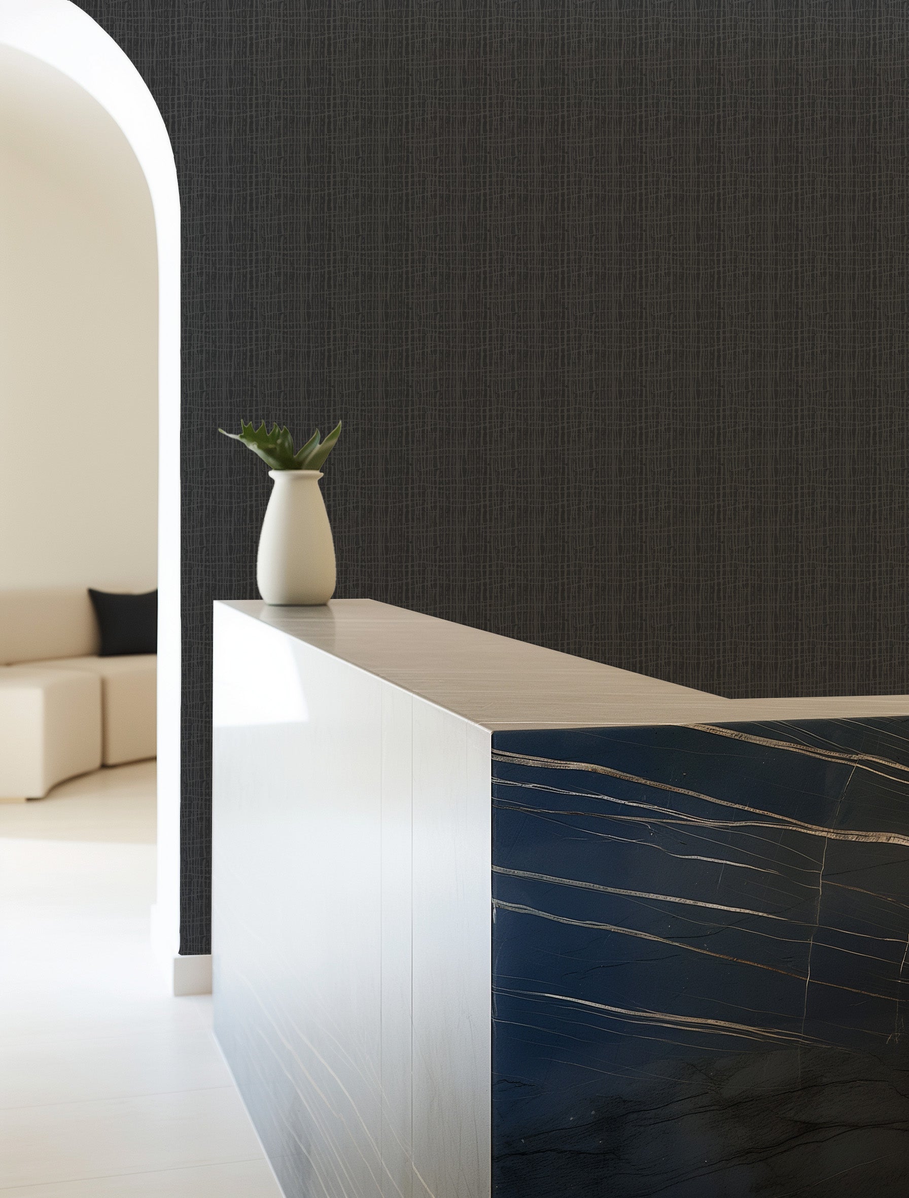 Java in Charcoal Commercial Vinyl Wallcovering