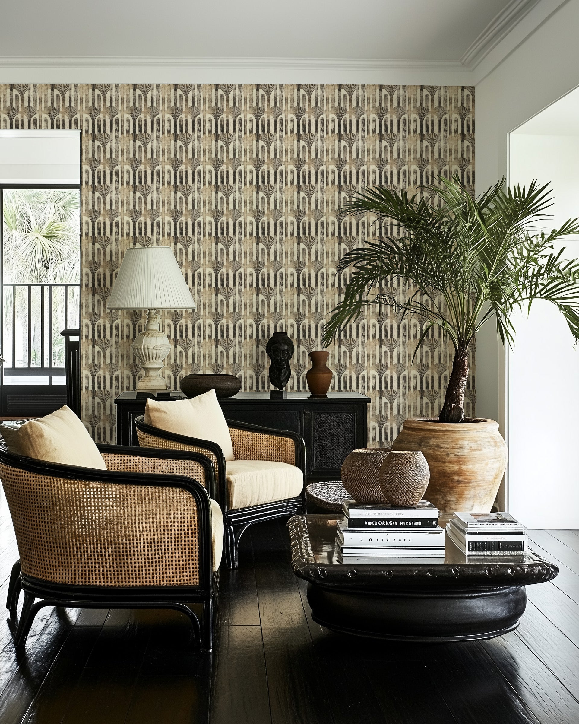 Gilded Colonial Palm Wallpaper