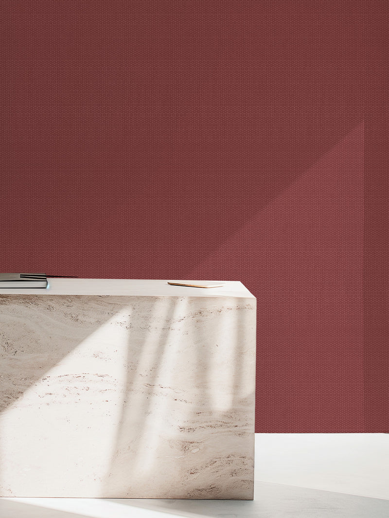 Manhattan in Red Sienna Commercial Vinyl Wallcovering