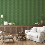 Organic Dark Green Stripe Wallpaper
