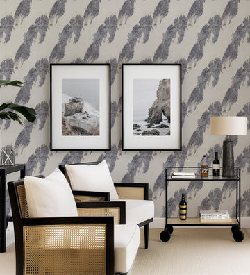 Ocean Tides in Navy Blue Wallpaper from Olive et Oriel where you can shop wallpaper and artworks online