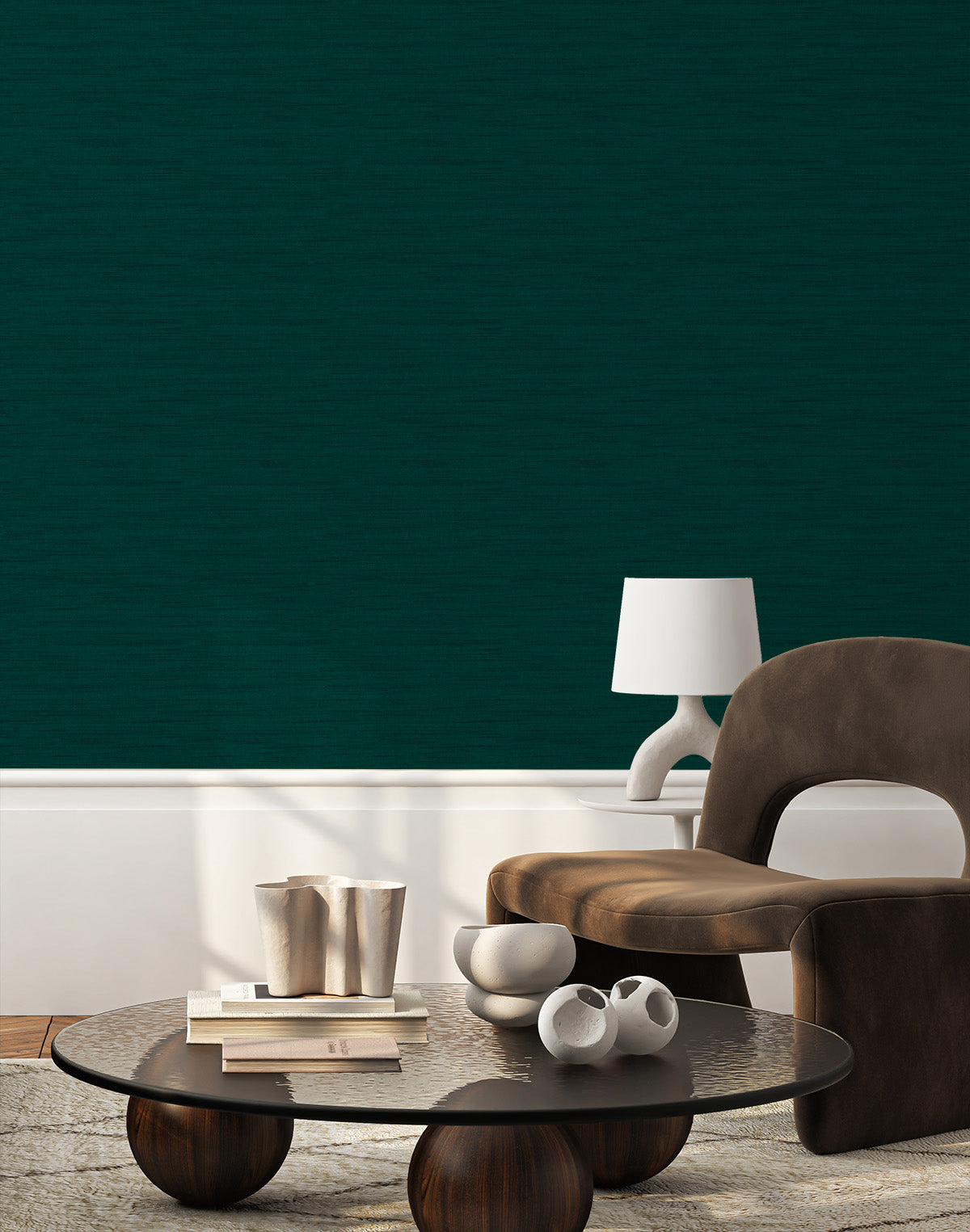 Soho in Dark Green Commercial Vinyl Wallcovering