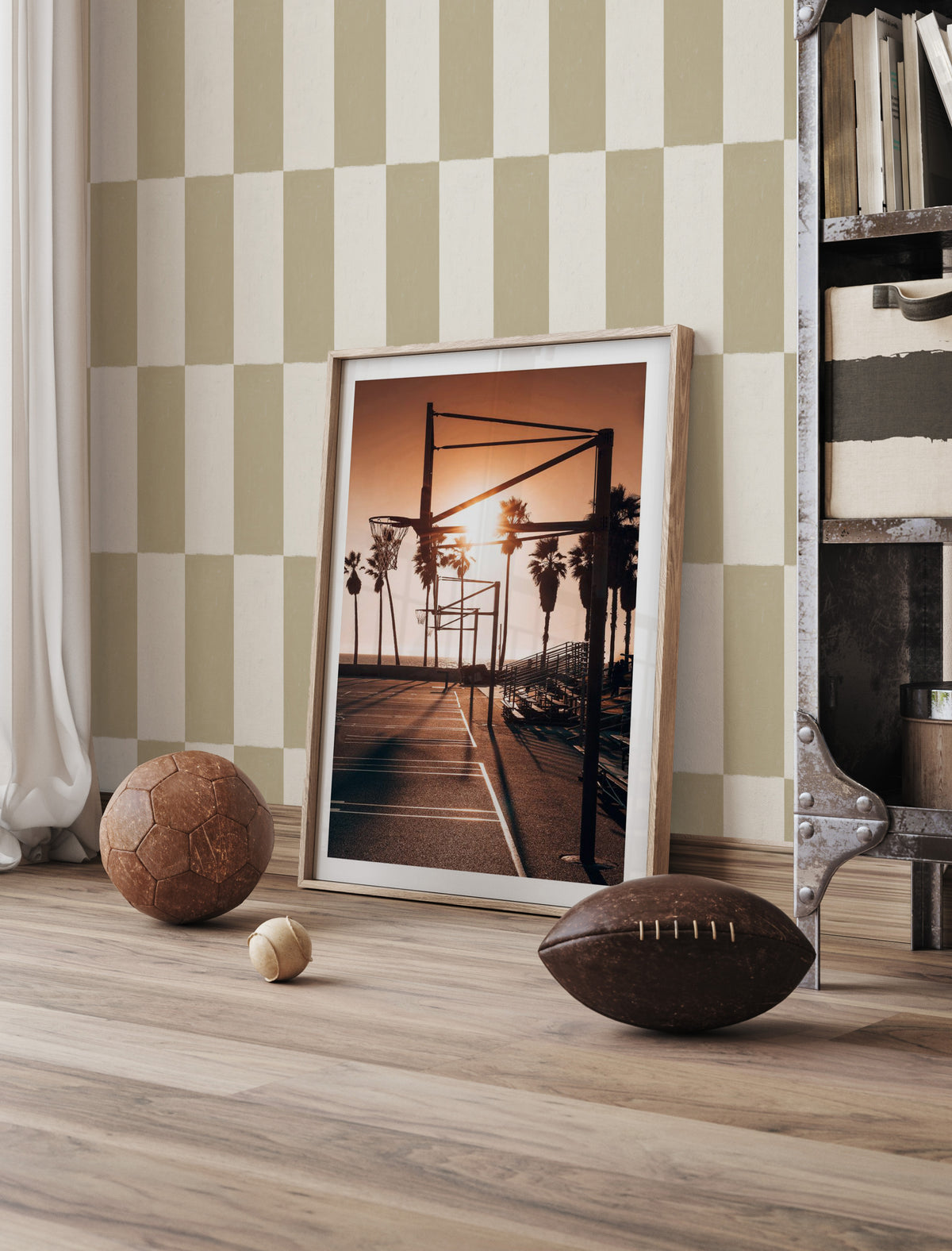 Cabarita Check in Olive Green Wallpaper from Olive et Oriel where you can shop wallpaper and artworks online