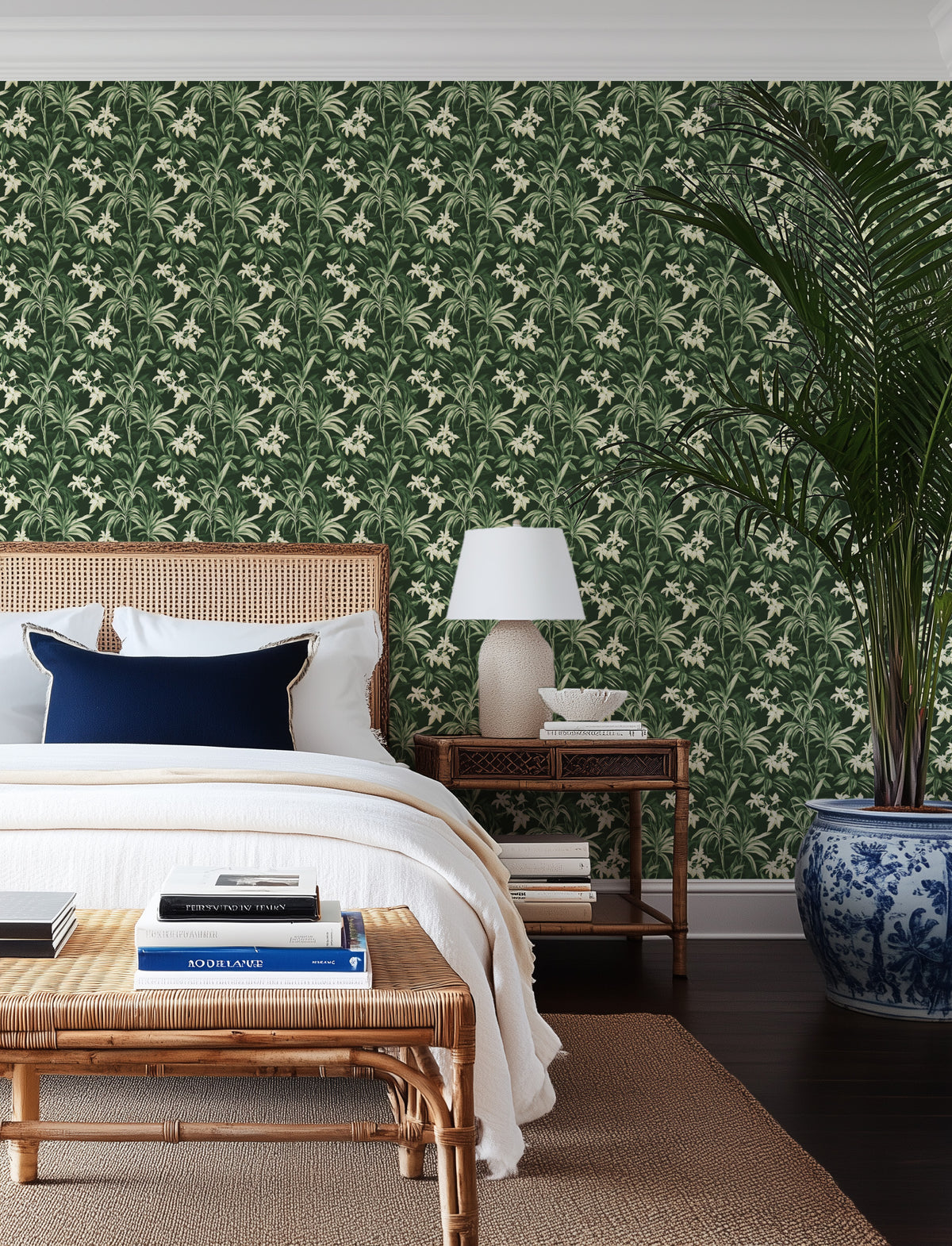 Colonial Botanical Oasis Wallpaper from Olive et Oriel where you can shop wallpaper and artworks online