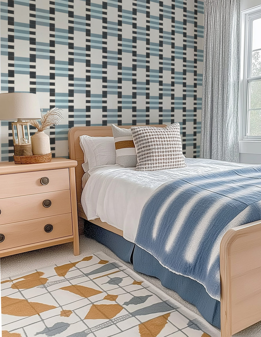 Highland Grids Wallpaper from Olive et Oriel where you can shop wallpaper and artworks online