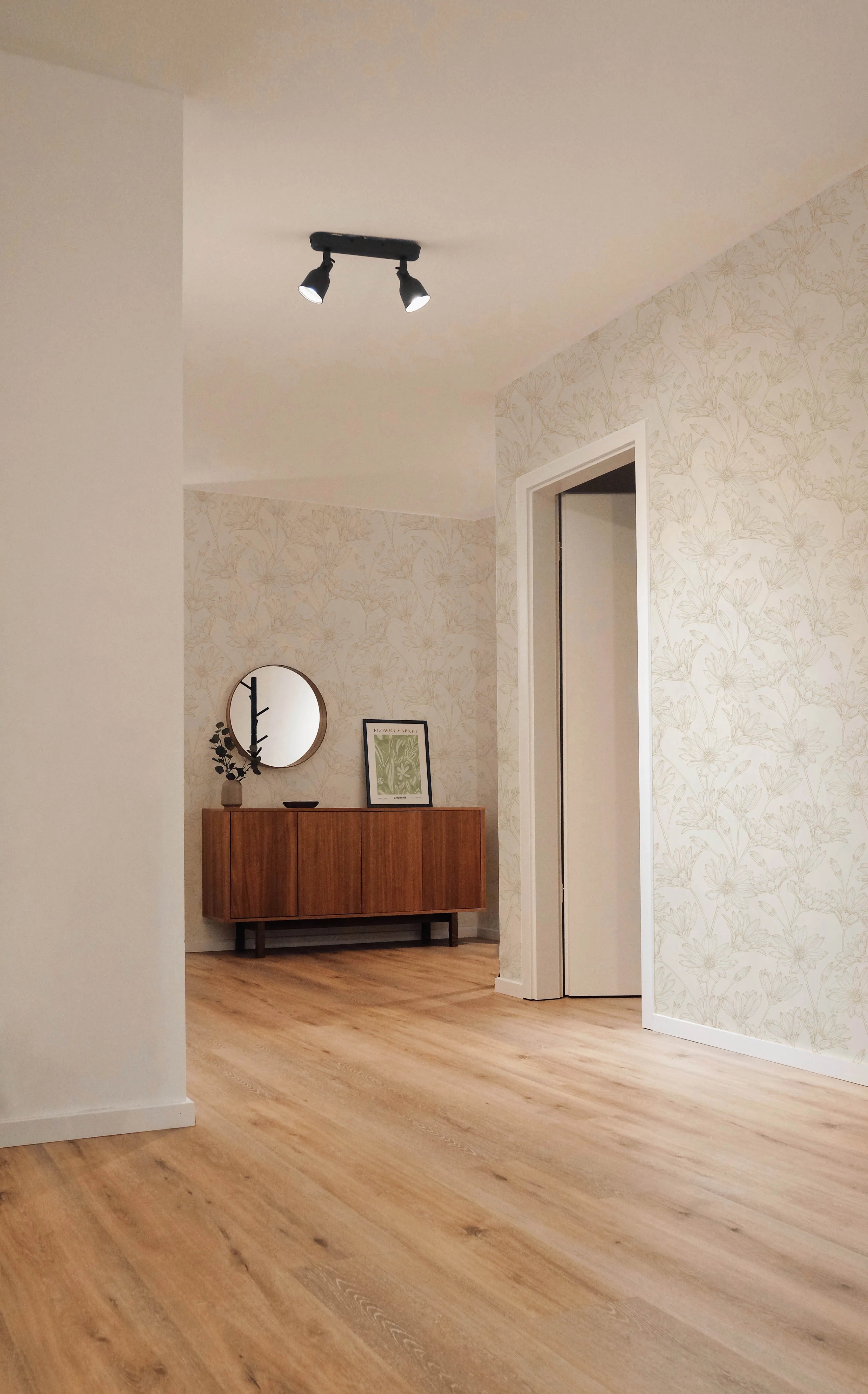 Field Flower Beige Wallpaper from Olive et Oriel where you can shop wallpaper and artworks online