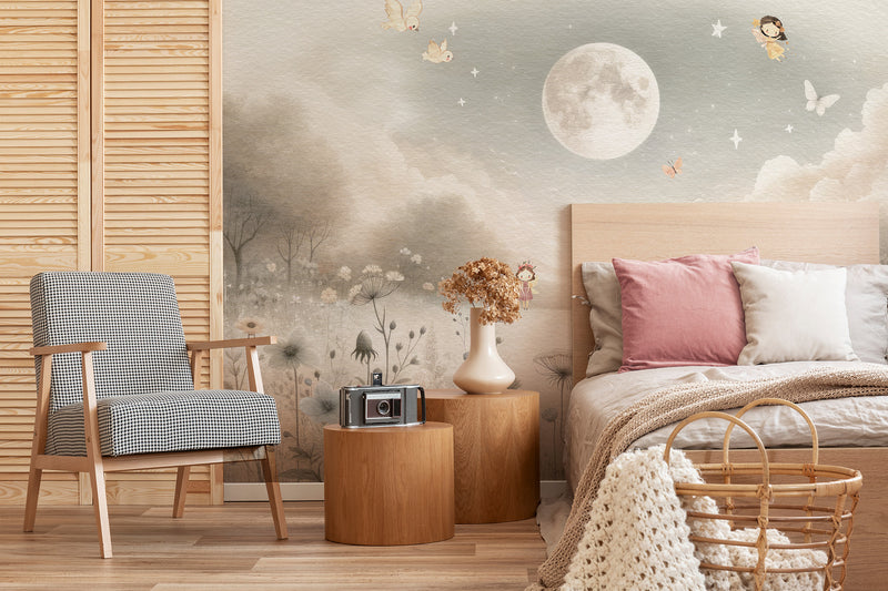 Moonlit Fairy Dreamscape Wallpaper Mural