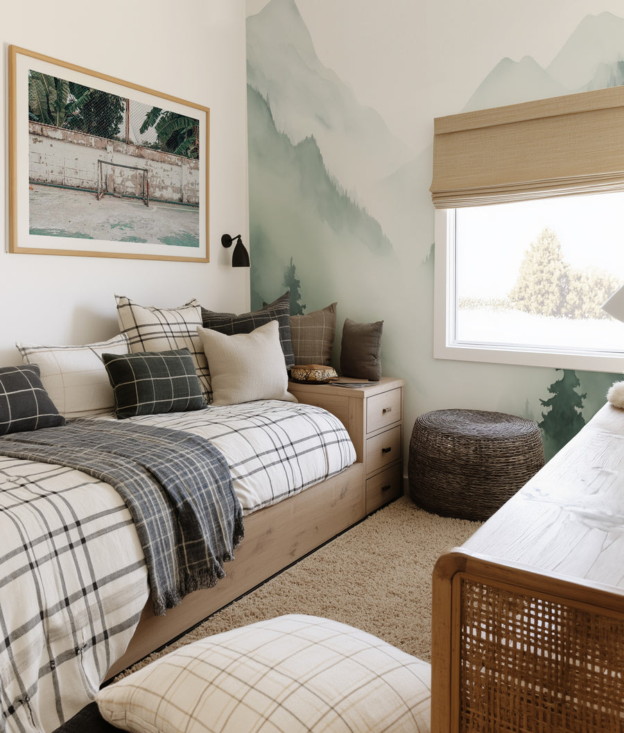 Mountain Range Wallpaper Mural from Olive et Oriel where you can shop wallpaper and artworks online