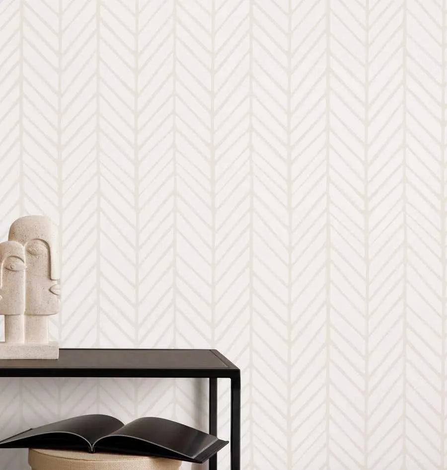 Chevron Wallpaper in Cream from Olive et Oriel where you can shop wallpaper and artworks online