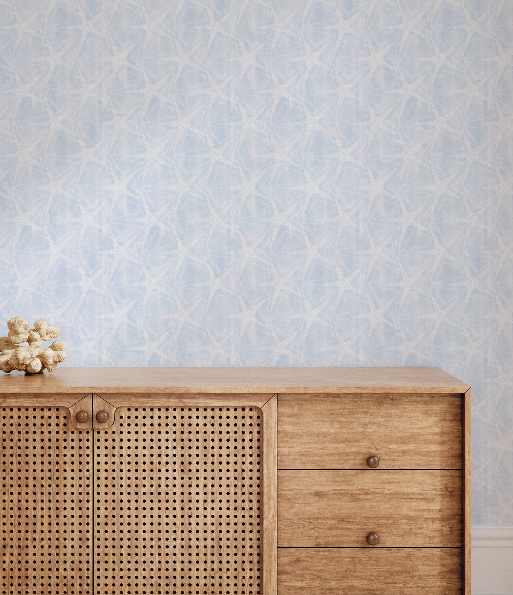 Rock Pools in Light Blue Wallpaper from Olive et Oriel where you can shop wallpaper and artworks online