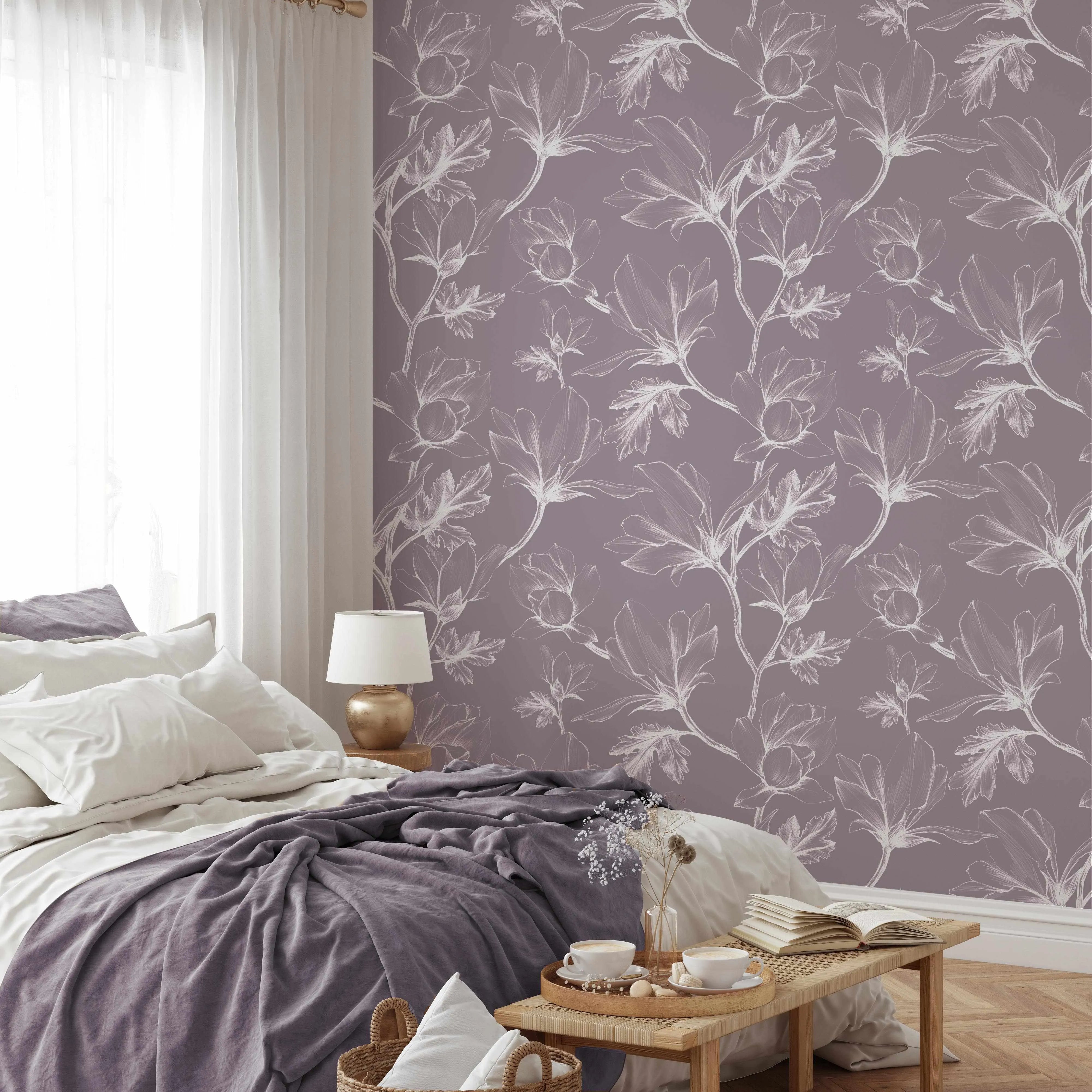 Autumn in Bloom Wallpaper from Olive et Oriel where you can shop wallpaper and artworks online