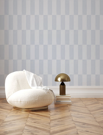 Cabarita Check in Dusty Blue Wallpaper from Olive et Oriel where you can shop wallpaper and artworks online