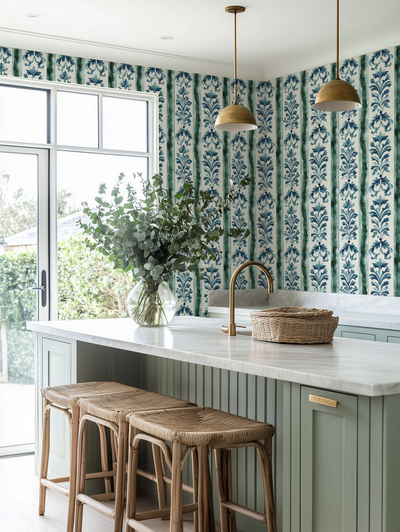 Venice Stripe Wallpaper from Olive et Oriel where you can shop wallpaper and artworks online