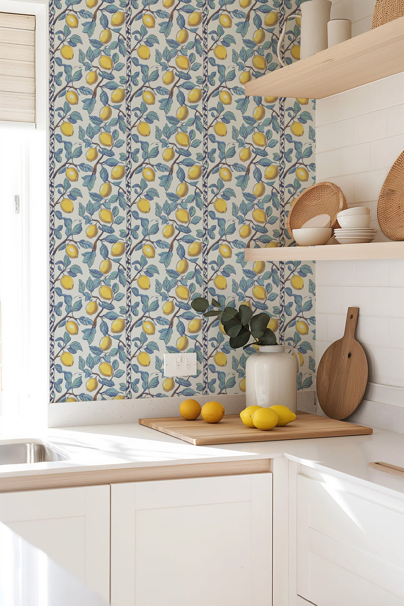 Amalfi Limone Wallpaper from Olive et Oriel where you can shop wallpaper and artworks online