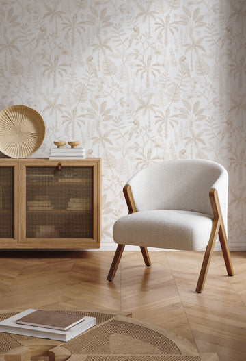 Exotic Oasis in Sand Wallpaper from Olive et Oriel where you can shop wallpaper and artworks online